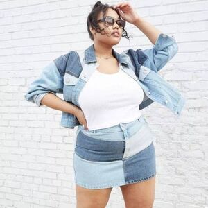 Wild Fable Women's Patchwork Denim Jacket